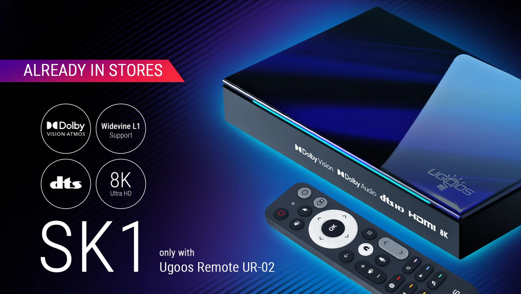 Ugoos SK1 8k TV Box & UR02 BT Remote Release