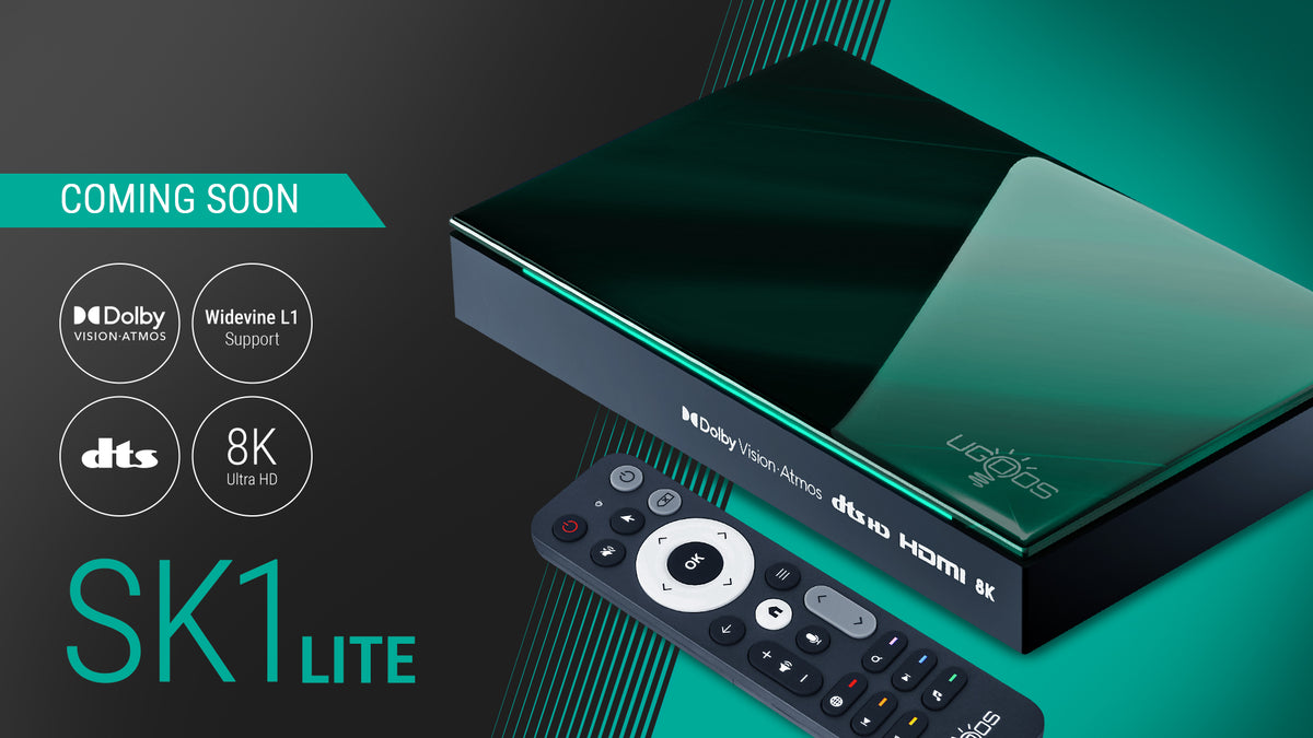Ugoos SK1 LITE Dolby Atmos Vision TV BOX 8K Amlogic S928X-K Android 11.0 LPDDR4 4GB RAM 64GB ROM WiFi6 1000M BT5.2 USB3.0 Support AV1 H.265 8K 60fps VP9 HDR Box - Mini PC TV Box Store